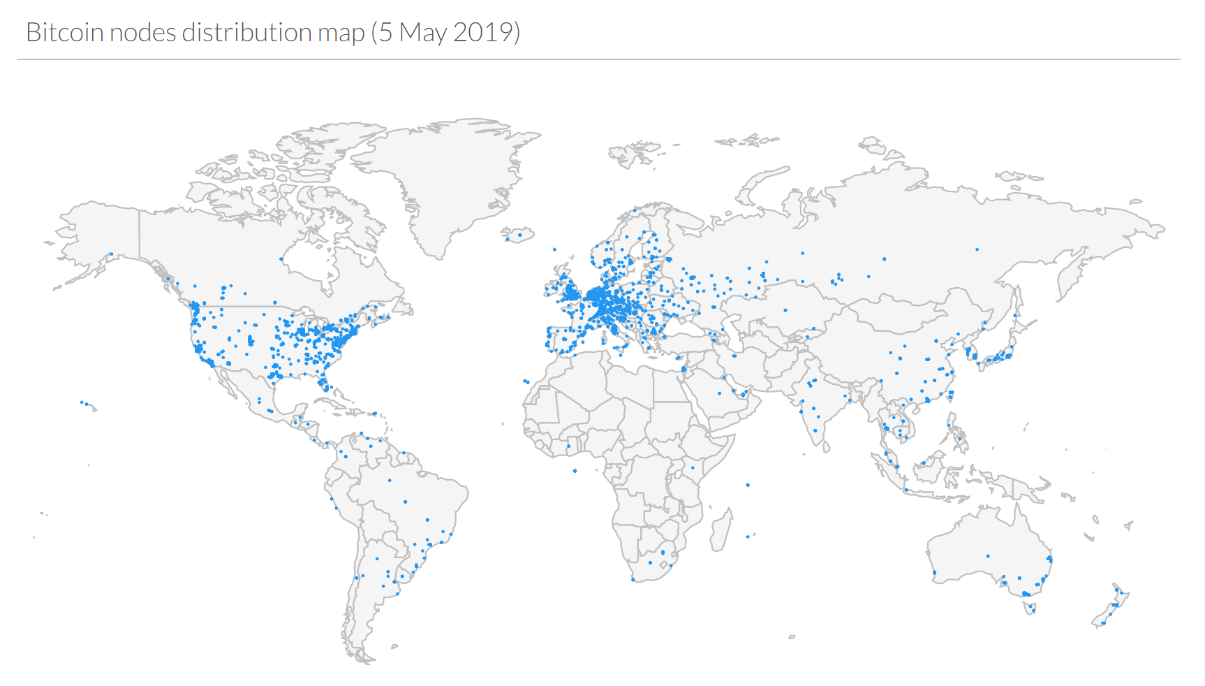 Bitcoin Node destribution map