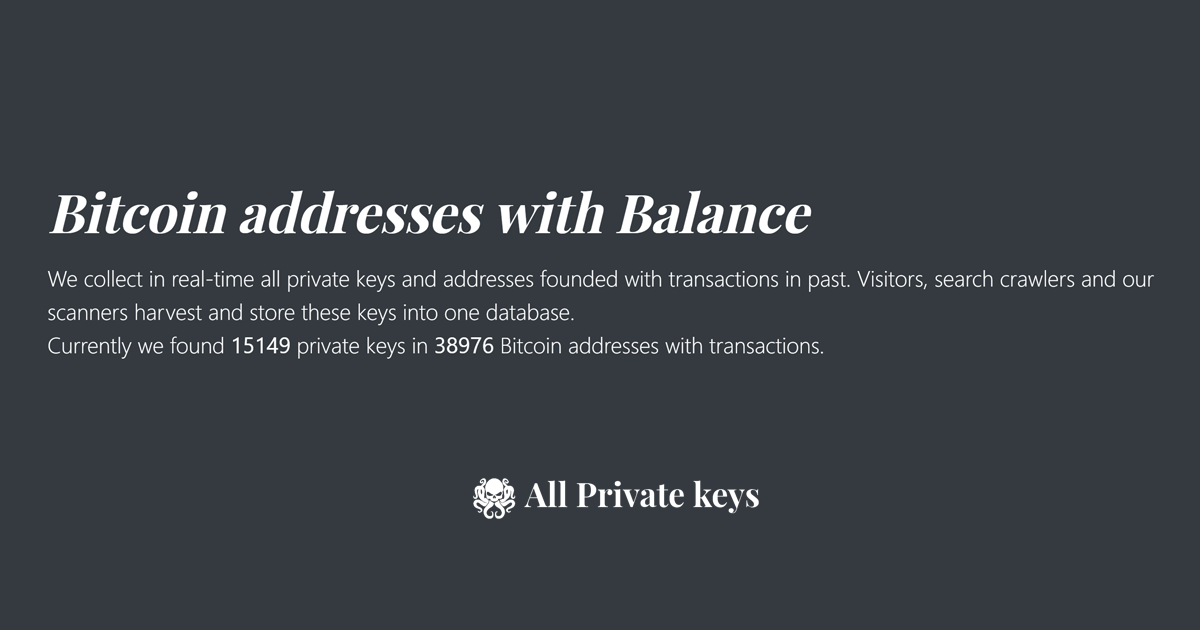 Bitcoin Private Key With Balance List
