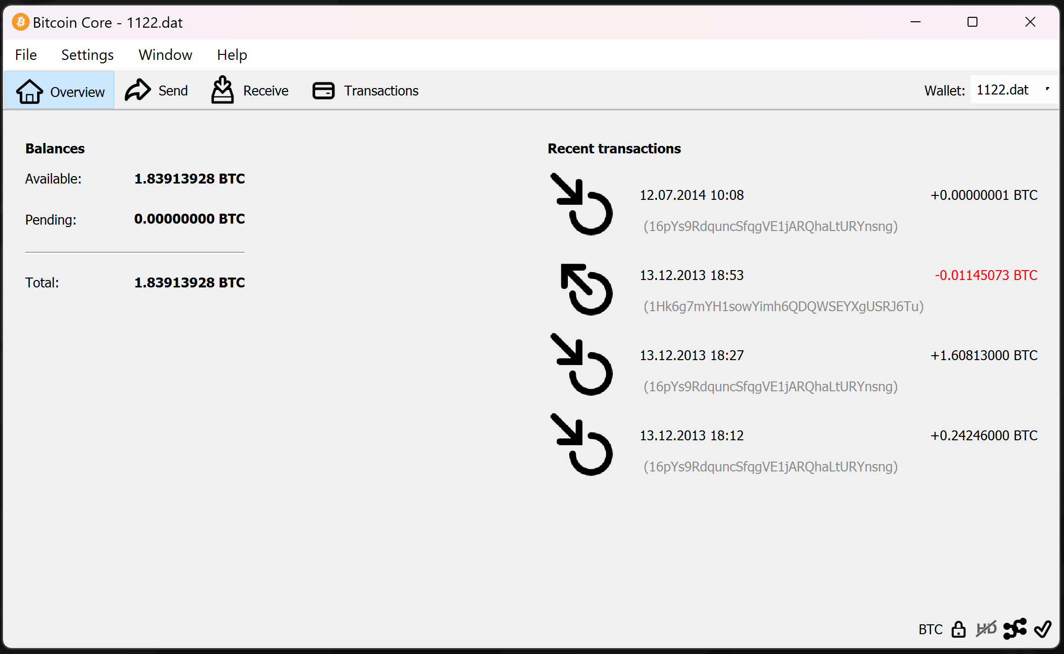 screenshot wallet.dat 1.839BTC bitcoin-qt