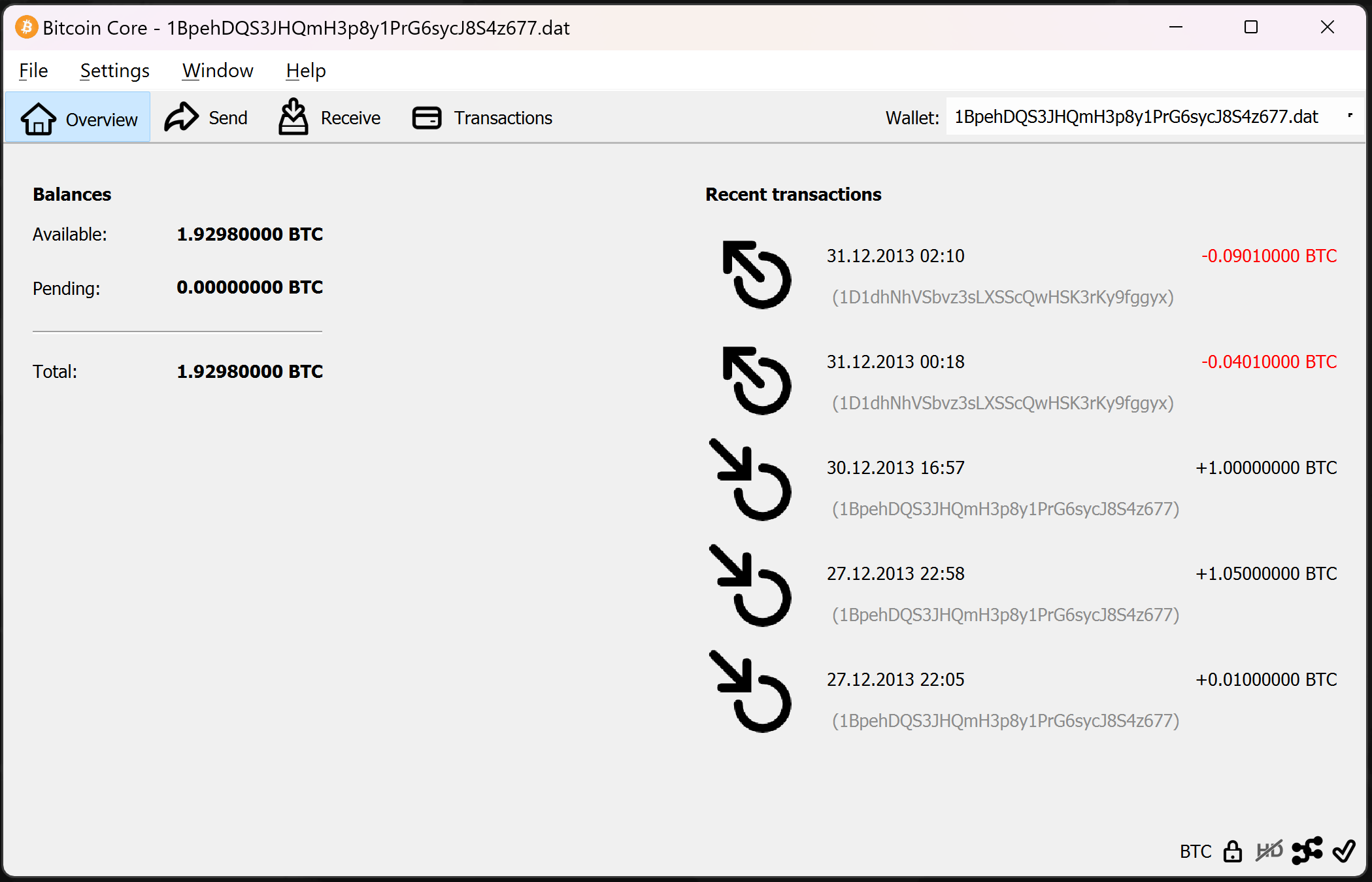 screenshot wallet.dat 1.929BTC bitcoin-qt