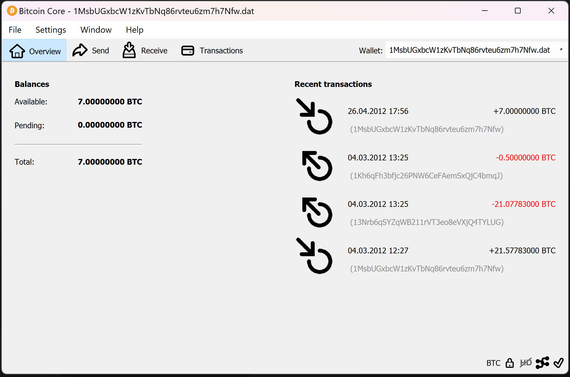 screenshot wallet.dat 7BTC bitcoin-qt